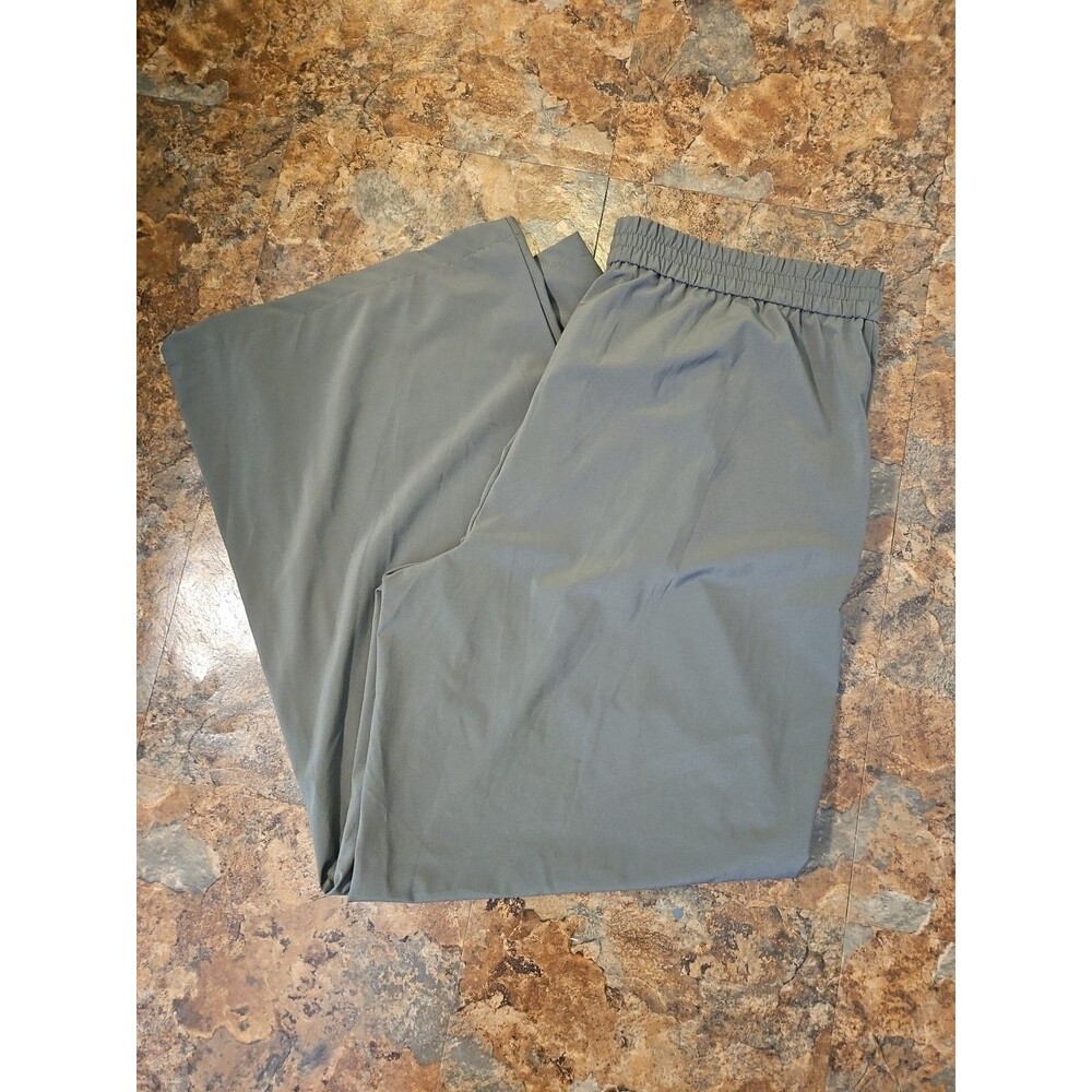 STYLUS Pants XL Wide Leg  Green  High Rise Elastic Waist Lightweight (A89 )